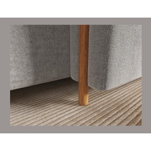 Canapé d’angle convertible ARVESSA gris clair bouclette – Angle droit 