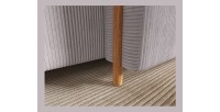 Canapé d’angle convertible ARVESSA gris clair velours côtelé – Angle droit 