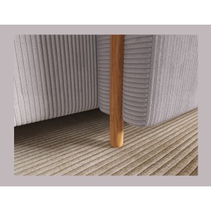 Canapé d’angle convertible ARVESSA gris clair velours côtelé – Angle droit 