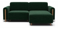 Canapé d’angle convertible ARVESSA vert émeraude bouclette – Angle droit 
