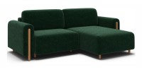 Canapé d’angle convertible ARVESSA vert émeraude bouclette – Angle droit 