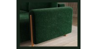 Canapé d’angle convertible ARVESSA vert émeraude bouclette – Angle droit 