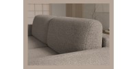 Canapé d’angle convertible ARVESSA marron clair chenille – Angle droit 