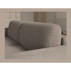 Canapé d’angle convertible ARVESSA marron clair chenille – Angle droit 