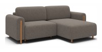 Canapé d’angle convertible ARVESSA marron clair chenille – Angle droit 