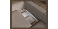 Canapé d’angle convertible ARVESSA marron clair chenille – Angle droit 