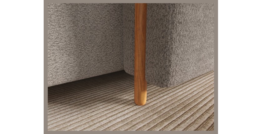 Canapé d’angle convertible ARVESSA marron clair chenille – Angle droit 