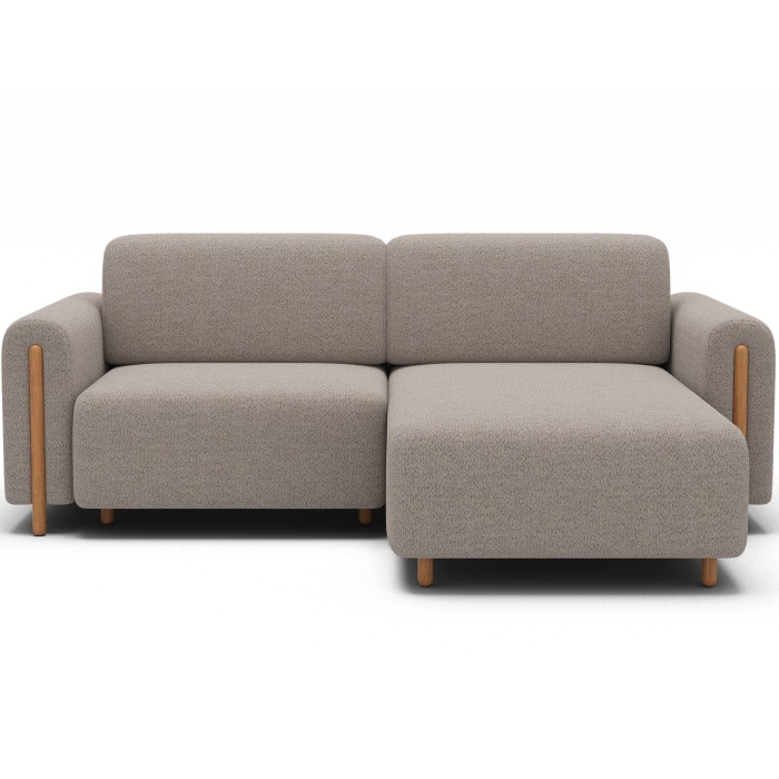 Canapé d’angle convertible ARVESSA sable chenille – Angle droit 