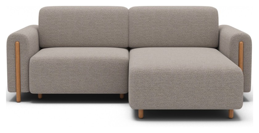 Canapé d’angle convertible ARVESSA sable chenille – Angle droit 