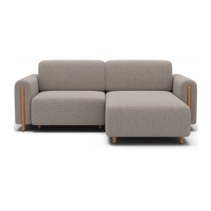 Canapé d’angle convertible ARVESSA sable chenille – Angle droit 