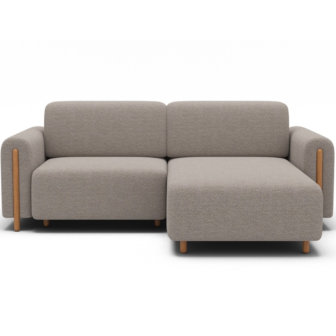 Canapé d’angle convertible ARVESSA sable chenille – Angle droit 
