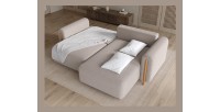 Canapé d’angle convertible ARVESSA sable chenille – Angle droit 