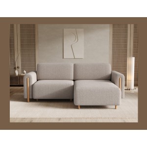 Canapé d’angle convertible ARVESSA sable chenille – Angle droit 