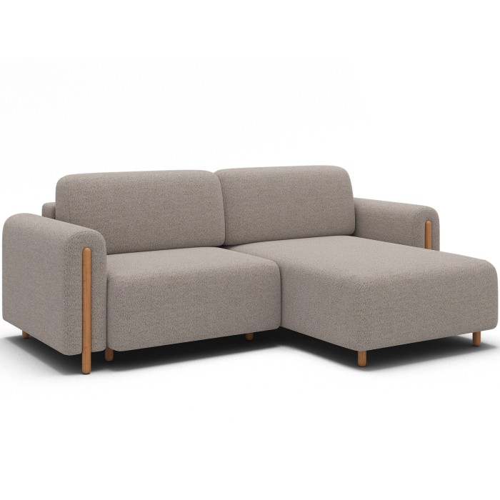 Canapé d’angle convertible ARVESSA sable chenille – Angle droit 