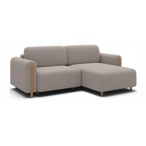 Canapé d’angle convertible ARVESSA sable chenille – Angle droit 