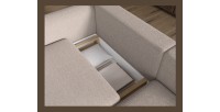 Canapé d’angle convertible ARVESSA sable chenille – Angle droit 