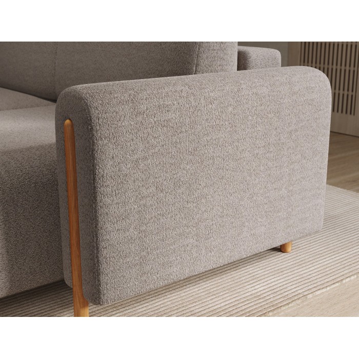 Canapé d’angle convertible ARVESSA sable chenille – Angle droit 