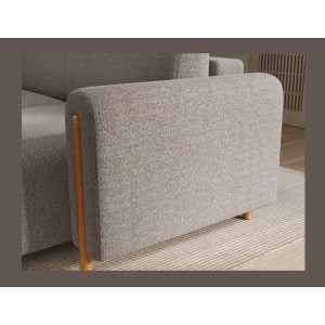 Canapé d’angle convertible ARVESSA sable chenille – Angle droit 