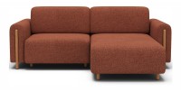 Canapé d’angle convertible ARVESSA terracotta bouclette – Angle droit 