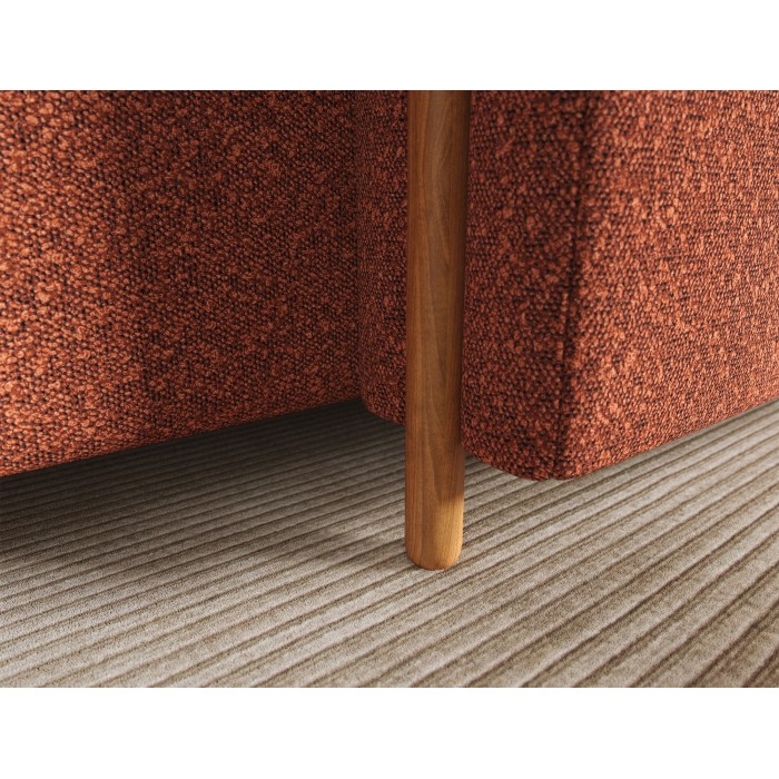 Canapé d’angle convertible ARVESSA terracotta bouclette – Angle droit 