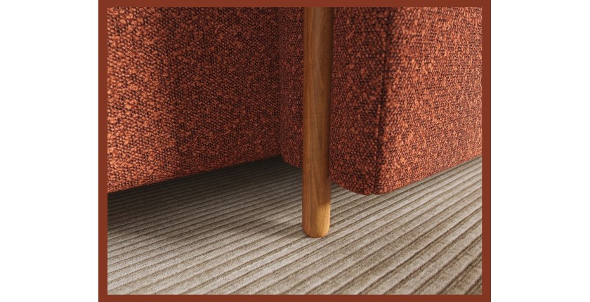 Canapé d’angle convertible ARVESSA terracotta bouclette – Angle droit 