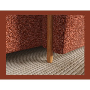 Canapé d’angle convertible ARVESSA terracotta bouclette – Angle droit 