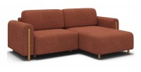 Canapé d’angle convertible ARVESSA terracotta bouclette – Angle droit 