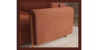 Canapé d’angle convertible ARVESSA terracotta bouclette – Angle droit 