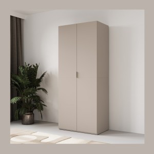 Armoire CALMIA cachemire 90 cm avec penderie et étagères