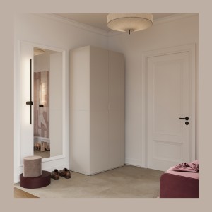 Armoire CALMIA cachemire 90 cm avec penderie et étagères
