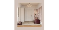 Armoire CALMIA cachemire 90 cm avec penderie et étagères