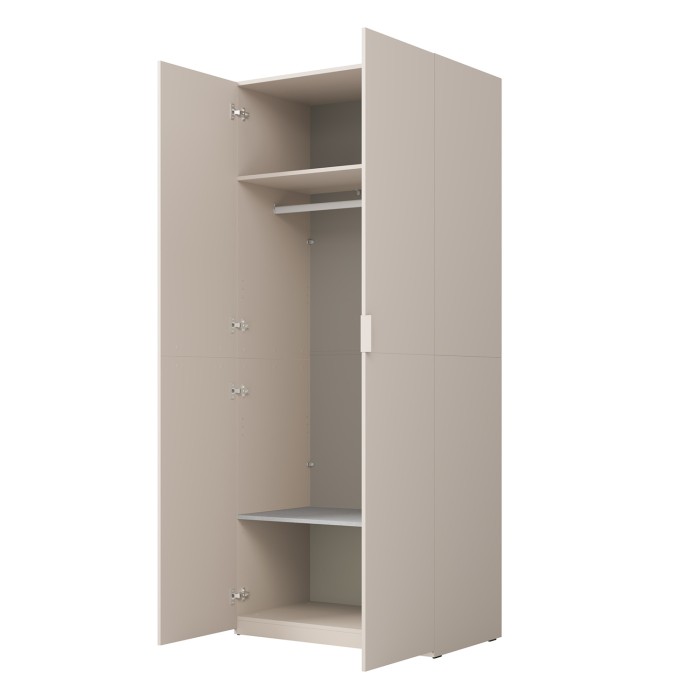 Armoire CALMIA cachemire 90 cm avec penderie et étagères