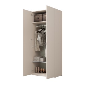 Armoire CALMIA cachemire 90 cm avec penderie et étagères