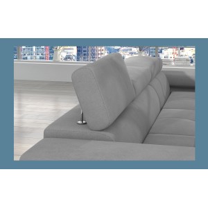 Canapé d’angle convertible AMANDA gris clair et gris foncé – Tissu effet suédine 