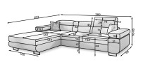 Canapé d’angle convertible AMANDA beige et chocolat en tissu grosse maille 