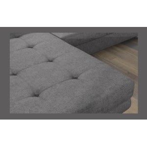 Canapé d’angle convertible AMANDA gris en tissu jacquard 