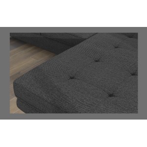Canapé d’angle convertible AMANDA gris foncé en tissu structuré avec coffre 