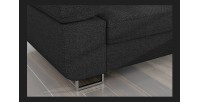Canapé d’angle convertible AMANDA gris foncé en tissu structuré avec coffre 