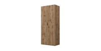 Armoire CALMIA chêne naturel 90 cm avec penderie et étagères
