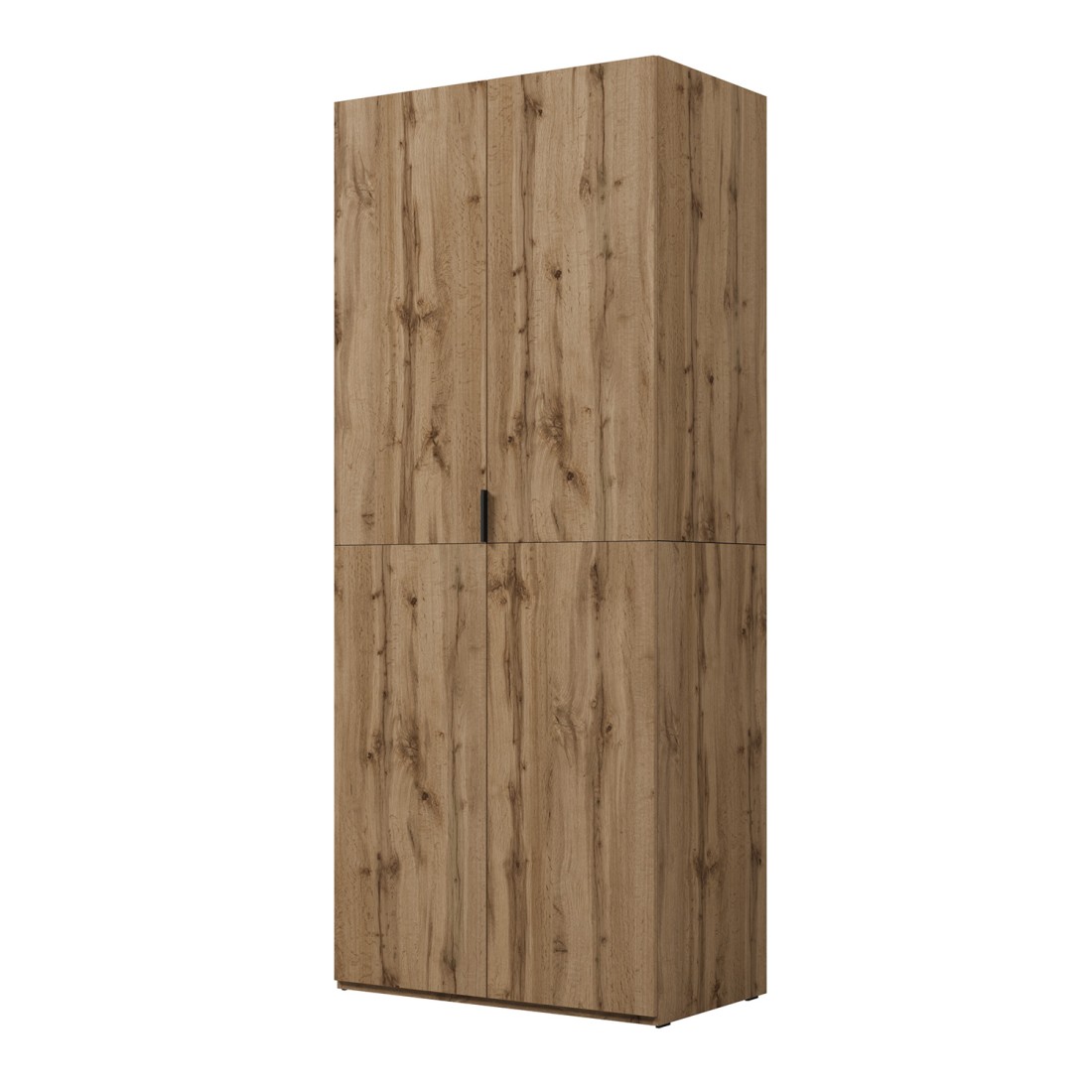 Armoire CALMIA chêne naturel 90 cm avec penderie et étagères