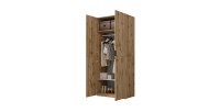 Armoire CALMIA chêne naturel 90 cm avec penderie et étagères
