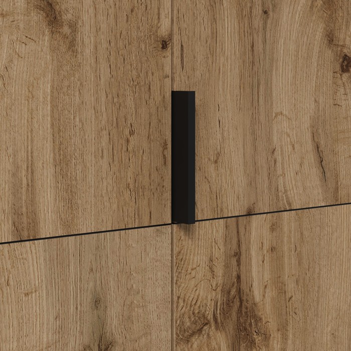 Armoire CALMIA chêne naturel 90 cm avec penderie et étagères