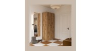 Armoire CALMIA chêne naturel 90 cm avec penderie et étagères
