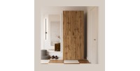 Armoire CALMIA chêne naturel 90 cm avec penderie et étagères