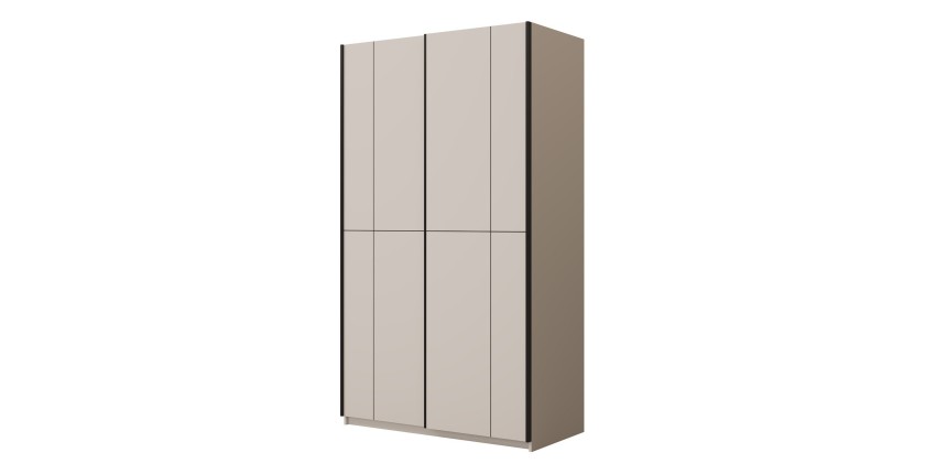 Armoire VERTIS 2 portes coulissantes cachemire avec fermeture silencieuse 120 cm