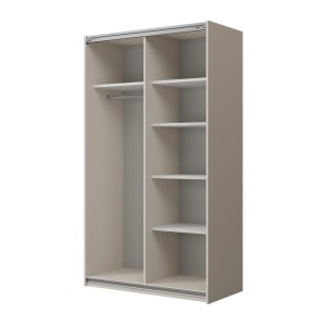 Armoire VERTIS 2 portes coulissantes cachemire avec fermeture silencieuse 120 cm