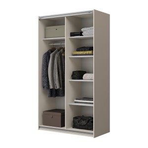 Armoire VERTIS 2 portes coulissantes cachemire avec fermeture silencieuse 120 cm