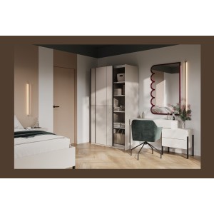 Armoire VERTIS 2 portes coulissantes cachemire avec fermeture silencieuse 120 cm