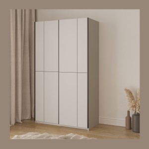 Armoire VERTIS 2 portes coulissantes cachemire avec fermeture silencieuse 120 cm