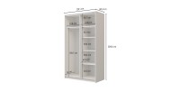 Armoire VERTIS 2 portes coulissantes cachemire avec fermeture silencieuse 120 cm